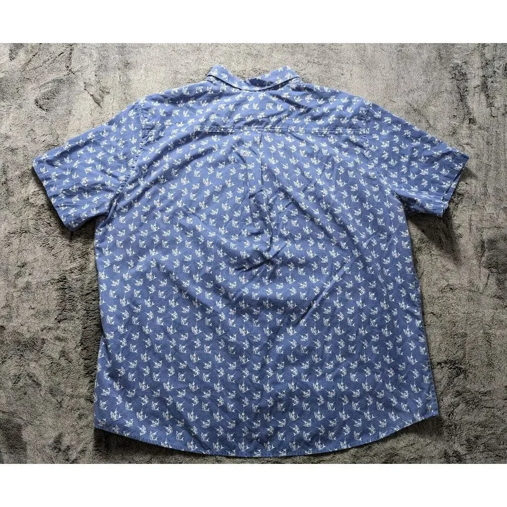Eddie Bauer Short Sleeve Button Up Shirt Men's Size 2XL Blue - Picture 8 of 10